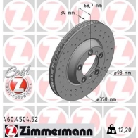Тормозной диск ZIMMERMANN 460450452 1211196405 W2P XF