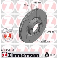 Тормозной диск ZIMMERMANN 460450720 VX6G Z Porsche Panamera (971) 2 Универсал 2.9 4S 440 л.с. 2017 – наст. время