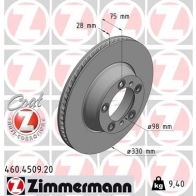 Тормозной диск ZIMMERMANN 460450920 4FHIAK F 1211196423