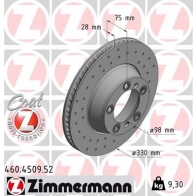 Тормозной диск ZIMMERMANN 1211196425 R52R H 460450952