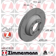 Тормозной диск ZIMMERMANN 460451820 R E427A Porsche Panamera (971) 2 Хэтчбек 4.0 Turbo S 630 л.с. 2020 – 2025