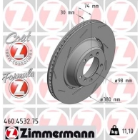 Тормозной диск ZIMMERMANN 1437879319 460453275 E53 Q1