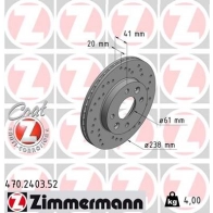Тормозной диск ZIMMERMANN 907073 470.2403.52 D0N LKV