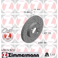 Тормозной диск ZIMMERMANN 470241652 907087 X5 ZAS4