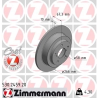 Тормозной диск ZIMMERMANN 1 0T02 907170 530245920