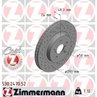 Тормозной диск ZIMMERMANN 530247052 Subaru Impreza (GK, GT) 5 2016 – 2020 Y1TC 0