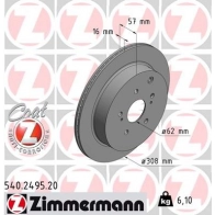 Тормозной диск ZIMMERMANN 3 QS77 907200 540249520