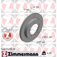 Тормозной диск ZIMMERMANN 907205 540249920 XRK1V F