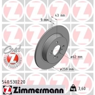 Тормозной диск ZIMMERMANN EI 7LBFS 907210 540530220