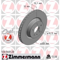 Тормозной диск ZIMMERMANN 1437878041 M QCA6 550560120