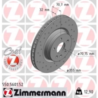 Тормозной диск ZIMMERMANN 550.5601.52 2U4GU E3 1437878391