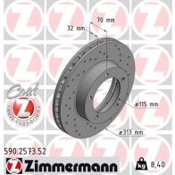 Тормозной диск ZIMMERMANN 982M R 590257352 907263