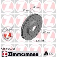 Тормозной диск ZIMMERMANN 590.2574.52 907265 S 8CKS7