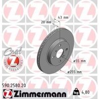 Тормозной диск ZIMMERMANN 907273 590258020 5NY SJ