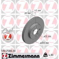 Тормозной диск ZIMMERMANN Toyota Yaris Verso (XP20) 1 2000 – 2005 590258020 5NY SJ