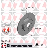 Тормозной диск ZIMMERMANN 590258720 O8 S1Y 907285