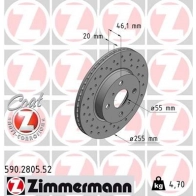 Тормозной диск ZIMMERMANN 907312 2O STEYQ 590280552