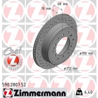 Тормозной диск ZIMMERMANN 590280752 HXBU 5 907315