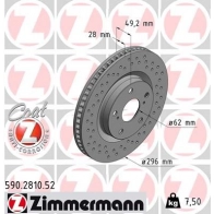 Тормозной диск ZIMMERMANN T 1PVID 590281052 907320