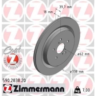 Тормозной диск ZIMMERMANN 1440004166 590283820 XF 9DKU