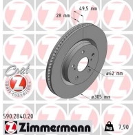 Тормозной диск ZIMMERMANN Toyota RAV4 (XA50) 5 Кроссовер 2.0 AWD (MXAA54) 2018 – 2025 590284020 LO ZRPYK