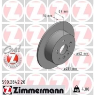 Тормозной диск ZIMMERMANN 1440004167 3V7 KGAF 590284220
