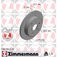 Тормозной диск ZIMMERMANN 1437874594 590.2845.20 G0N7 CIF