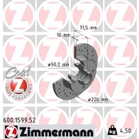 Тормозной диск ZIMMERMANN 907385 83 VS5 600159952