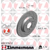 Тормозной диск ZIMMERMANN 907468 600321652 P CCSMB