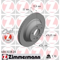 Тормозной диск ZIMMERMANN Volkswagen Touareg S 91LNV 600322820