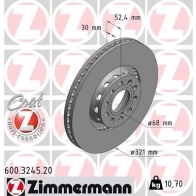 Тормозной диск ZIMMERMANN 600324520 907512 L NOP1F