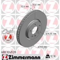 Тормозной диск ZIMMERMANN VN8 QM 600324920 Volkswagen Transporter (T6) 6 Грузовик 2.0 TDI 204 л.с. 2016 – наст. время