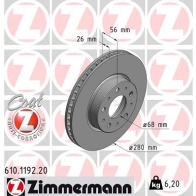 Тормозной диск ZIMMERMANN OB2U RG 610119220 907553