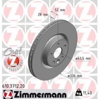 Тормозной диск ZIMMERMANN 610371220 907601 80 O25LC