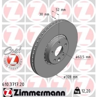 Тормозной диск ZIMMERMANN 610371720 RZ3R 0E Volvo XC60