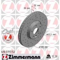 Тормозной диск ZIMMERMANN 610371752 907608 QS KJD