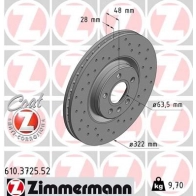 Тормозной диск ZIMMERMANN FRFF 2SX Volvo V90 610372552