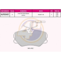 Тормозные колодки дисковые, комплект 4U 7L5 WZI 4UP03457 Peugeot 306 1 (7A, 7C, N3, N5) Хэтчбек 2.0 16V 135 л.с. 1997 – 2000