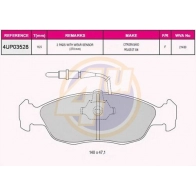 Тормозные колодки дисковые, комплект 4U SY XZ3 Peugeot 306 1 (7A, 7C, N3, N5) Хэтчбек 1.9 D 69 л.с. 1998 – 2001 4UP03528