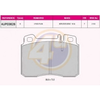 Тормозные колодки дисковые, комплект 4U 1422951212 4UP03628 T SMJG3