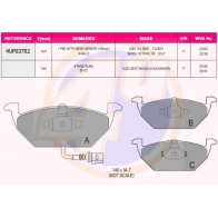 Тормозные колодки дисковые, комплект 4U Volkswagen Bora (A5, 1K5) 5 2006 – 2011 4UP03782 F I39CME
