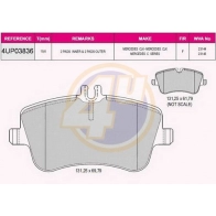 Тормозные колодки дисковые, комплект 4U 4UP03836 1422951266 LG 4VN