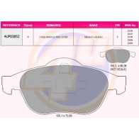 Тормозные колодки дисковые, комплект 4U Renault Espace (JK0) 4 Минивэн 3.5 V6 (JK00. JK0F. JK0P. JK0S. JK0W) 241 л.с. 2002 – 2025 P 1IM70Q 4UP03852