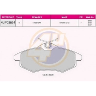Тормозные колодки дисковые, комплект 4U 4UP03854 EO 0Z6 Citroen C3 1 (FC, PF1) Хэтчбек 1.4 i Bivalent 73 л.с. 2002 – 2025