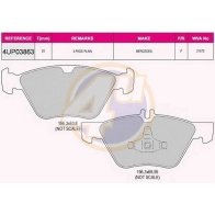 Тормозные колодки дисковые, комплект 4U O UDZ8F 4UP03863 Chrysler Crossfire