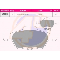 Тормозные колодки дисковые, комплект 4U Renault Wind 1 (E4M) 2010 – 2013 4UP03950 7 GY2KC