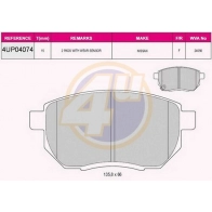 Тормозные колодки дисковые, комплект 4U 4UP04074 DYQ JPU 1422951375