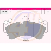 Тормозные колодки дисковые, комплект 4U 4UP04075 VCOZ 9W Porsche Cayenne (9PA) 1 Кроссовер 3.2 241 л.с. 2003 – 2007