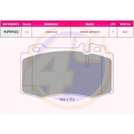 Тормозные колодки дисковые, комплект 4U 4UP04102 O 6QC7 1422951392