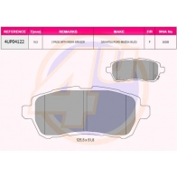 Тормозные колодки дисковые, комплект 4U 4UP04122 Ford Fiesta 6 (CB1, CCN) Хэтчбек 1.6 85 л.с. 2015 – 2025 3G IBJ0